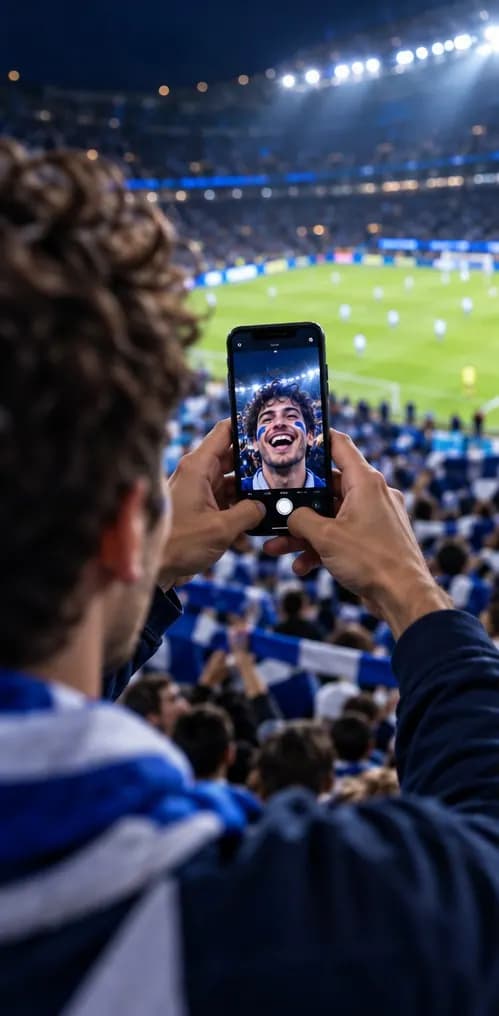 Un supporter prend un selfie